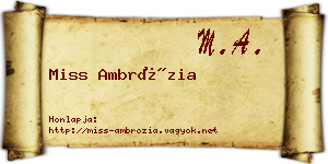 Miss Ambrózia névjegykártya